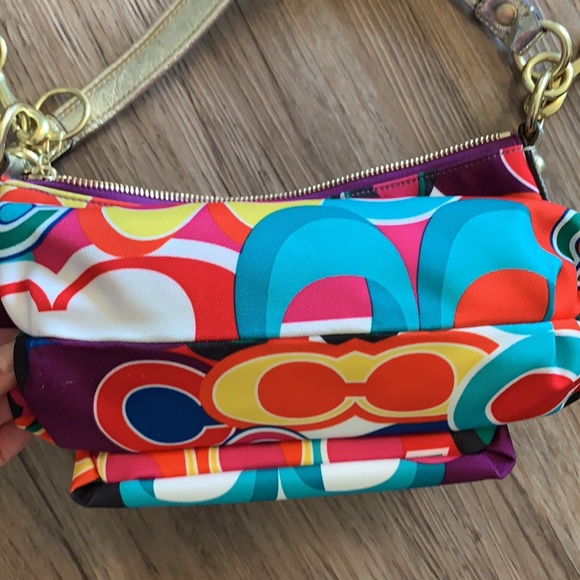 Coach Multi-Colour Logo Crossbody Bag EUC - Picture 7 of 10